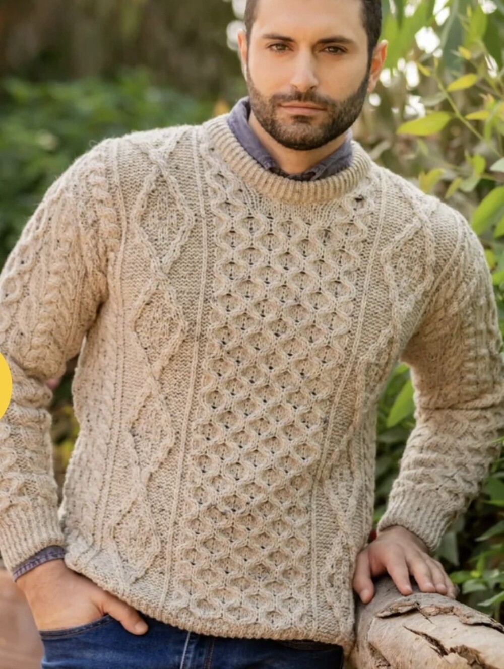 Aran Heritage Cable Knit Irish Wool Pullover Sweater Size Large NWT Fisherman